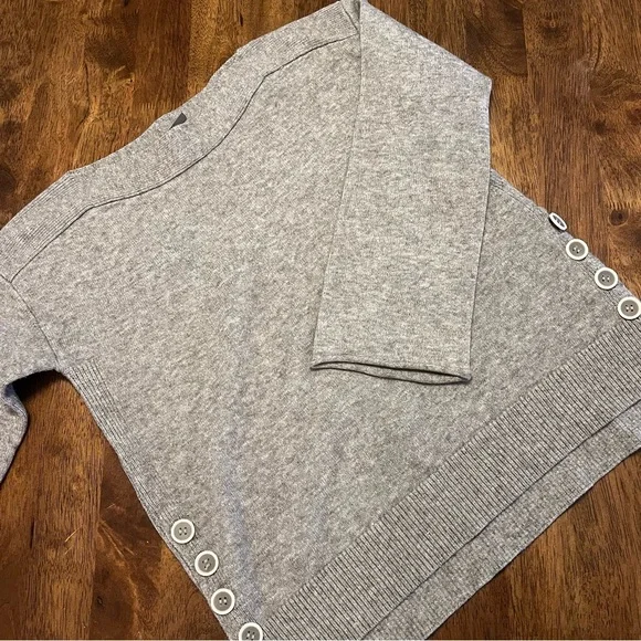Anthropologie Fresnel Pullover Nautical Buttoned Sweater Size XS Gray - Picture 5 of 16